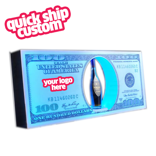 $100 Bill Bottle Presenter - custom product ships within 3 days!